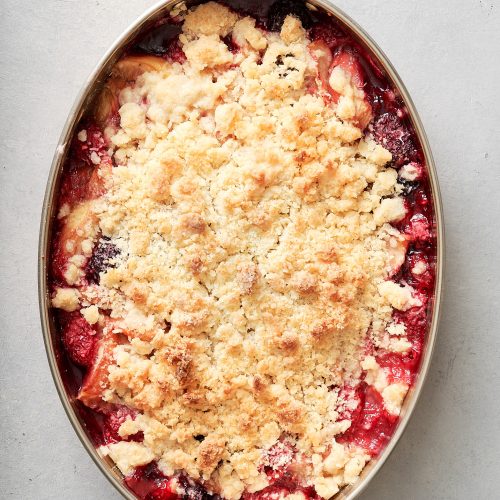 Vegan Peach and Berry Crumble