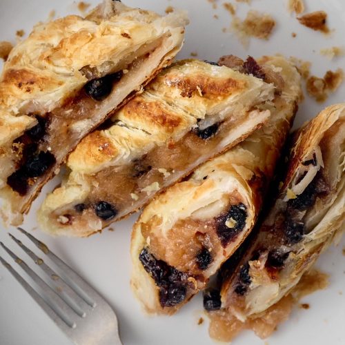 Sliced apple strudel